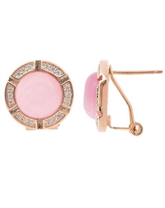 Серьги с розовым кошачьим глазом "Луна" Lj