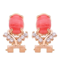 Серьги с родохрозитом "Чайка" Lj