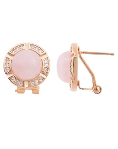 Серьги с розовым кварцем "Луна" Lj