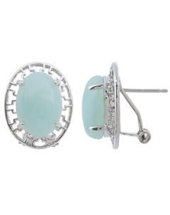 Серьги с амазонитом "Греческие", серебро Lj