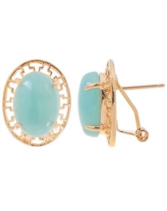 Серьги с амазонитом "Греческие", серебро Lj