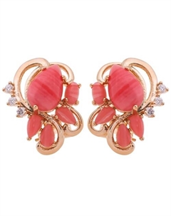 Серьги с родохрозитом "Азалия" Lj