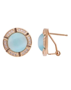 Серьги с голубым кошачьим глазом "Луна" Lj