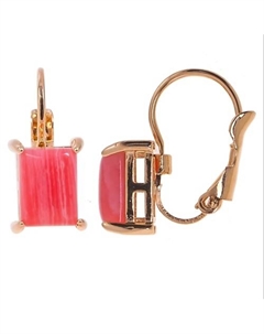 Серьги с родохрозитом "Квадрат" Lj