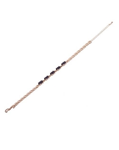 Браслет с черным фианитом "Маркиза малая", золото Lj