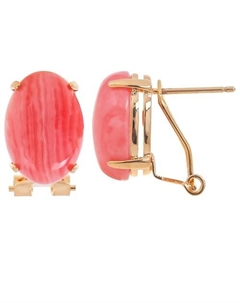 Серьги с родохрозитом "Овал" Lj