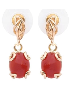Серьги с красным агатом "Лагуна" Lj