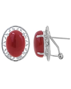 Серьги с красным агатом "Греческие" Lj