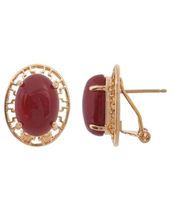 Серьги с красным агатом "Греческие" Lj