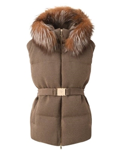 Пуховый жилет с отделкой из меха лисы Freeage