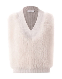 Кашемировый жилет с отделкой из козы Brunello cucinelli