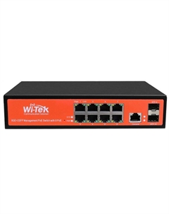 Коммутатор управляемый WI-PMS310GF L2 PoE 150Вт, порты 8 PoE GE + 2SFP Wi-tek