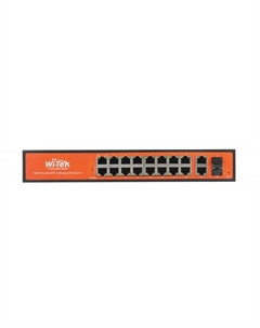 Коммутатор управляемый WI-PMS320GF L2 PoE 350Вт, порты 16 PoE GE + 2 Combo GE/SFP Wi-tek