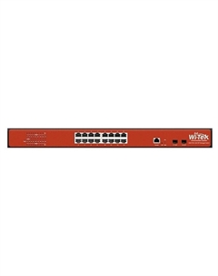 Коммутатор управляемый WI-PMS318GF L2 PoE 350Вт, порты 16 PoE GE + 2SFP Wi-tek