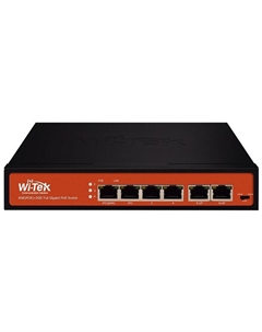 Коммутатор неуправляемый WI-PS305G v2 4*PoE 1000Base-T, 2*1000Base-T, 3*PoE 802.3at/af, БП 65Вт Wi-tek