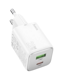 Сетевое зарядное устройство Hoco N41 Almighty White, USB-A, USB-C, 20Вт, 3A, белый