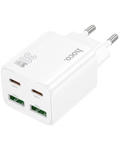 Сетевое зарядное устройство Hoco N56 Fundador, 2xUSB-A, 2xUSB-C, 30Вт, 3A, белый