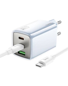 Сетевое зарядное устройство Hoco N49 Glorious, USB-A, 2xUSB-C, 65Вт, 3A, синий