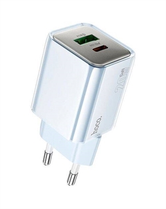 Сетевое зарядное устройство Hoco N46 Glorious, USB-A, USB-C, 20Вт, 3A, синий