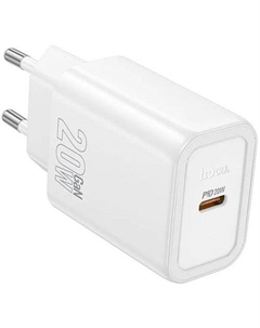 Сетевое зарядное устройство Hoco N60 Gentle, USB-C, USB-C, 20Вт, 3A, белый