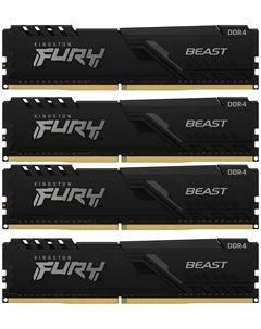 Оперативная память Kingston DDR4 64Gb (4x16Gb) 2666MHz Fury Beast Black (KF426C16BBK4/64) KIT