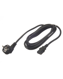 Кабель питания IEC-320-C13-Schuko (Euro)(M) угловая вилка/прямой штекер, 16А, 3 м, черный Optima (56918) Netko