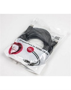 Кабель-переходник (адаптер) DisplayPort(20M)-HDMI(19M), 10 м, черный Gembird/cablexpert