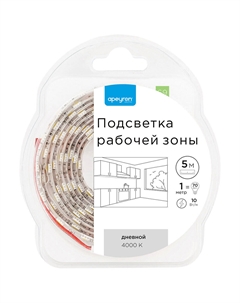 Лента светодиодная SMD 5050 4000К 12 В 10 Вт/м 5 м IP20 (69ОО) Apeyron