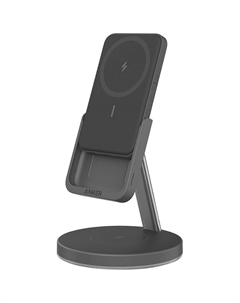 Беспроводное зарядное устройство Anker PowerWave Mag-Go Stand 2 в 1 (ANK-B25A7311-BK)