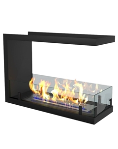 Камин Standart 700 торцевой сквозной, чёрный Zefire