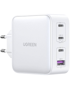 Зарядное устройство Ugreen CD226 GaN Tech Fast Charger (USB-A/3xUSB-C) белый