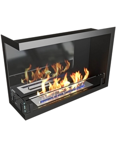 Камин Standart 700 левый угловой, чёрный со стемалитом Zefire