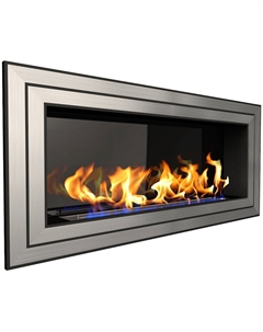 Камин Sirius 1500, серебристый со стемалитом Zefire