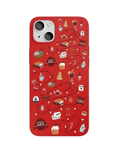 Чехол VLP Art Collection Winter для iPhone 13, красный Vlp