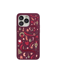 Чехол VLP Art Collection Winter для iPhone 13 Pro, марсала Vlp