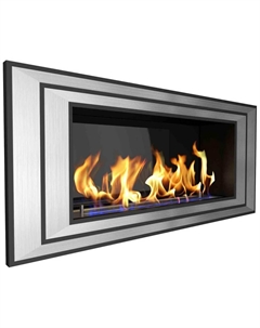 Камин Sirius 900 Long, серебристый со стемалитом Zefire