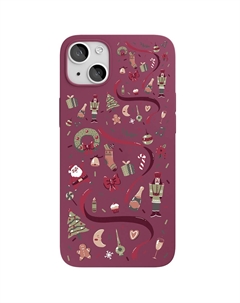 Чехол VLP Art Collection Winter для iPhone 13, марсала Vlp