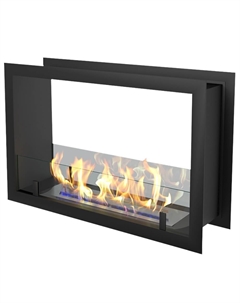 Камин Standart 700 сквозной, чёрный Zefire