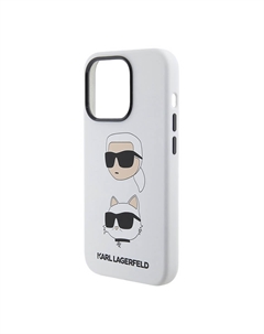 Чехол Karl Lagerfeld для iPhone 15 Pro Max Choupette heads Hard белый Karl lagerfeld