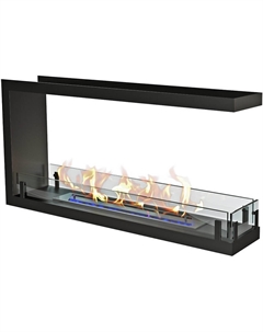 Камин Standart 900 торцевой сквозной, чёрный Zefire