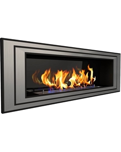 Камин Sirius 1200, серебристый со стемалитом Zefire