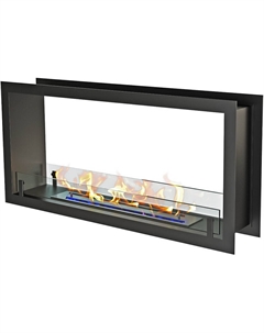 Камин Standart 900 сквозной, чёрный Zefire