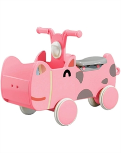 Машинка-каталка с корзиной Hippo Pink PTSCAR68PIN Unix kids