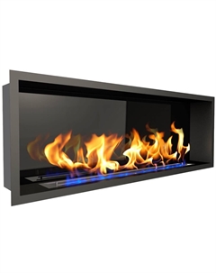 Камин Flagman 1300 Long, чёрный со стемалитом Zefire