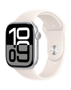 Смарт-часы Apple Watch Series 10 46 мм серебристый M/L спортивный ремешок звёздный