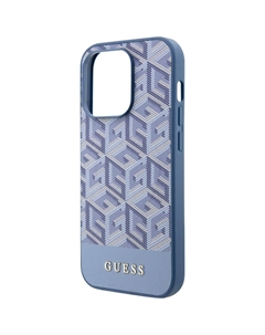 Чехол Guess для iPhone 15 Pro G Cube Hard MagSafe голубой