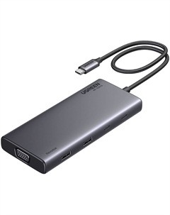 USB-разветвитель Ugreen CM639 Revodok 8 в 1 серый (35588)