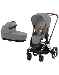 Детская коляска Priam IV Chrome Brown 2в1 Mirage Grey Cybex