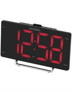 Электронные настольные часы H-RCL246 чёрный/красный Hyundai