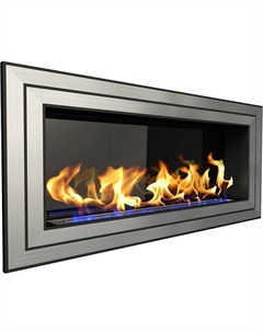 Камин Sirius 1500 long, серебристый со стемалитом Zefire